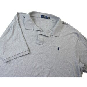 Polo Ralph Lauren Mens 4XB Gray Soft Cotton Jersey Short Sleeve Polo Shirt Pony